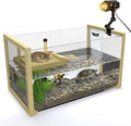 Okköbi Turtle Aquarium Kit - Aquatic Turtle Tank with Filter and Light + Turtle Basking Platform, Perfect Turtle Starter Kit for Kids, Small Turtle Tank for Baby & Juvenile Turtle