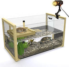 Okköbi Turtle Aquarium Kit - Aquatic Turtle Tank with Filter and Light + Turtle Basking Platform, Perfect Turtle Starter Kit for Kids, Small Turtle Tank for Baby & Juvenile Turtle