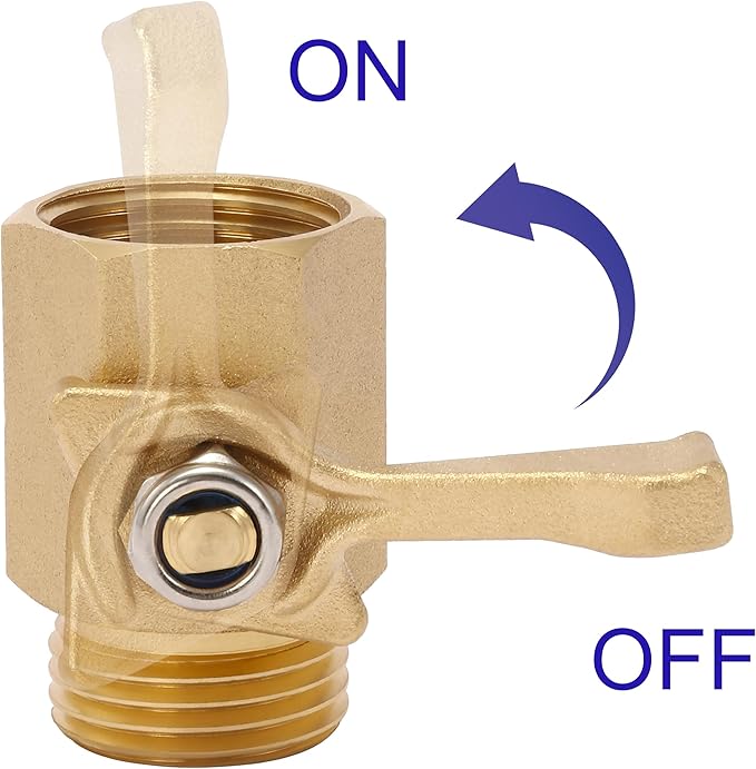 M MINGLE Heavy Duty Brass Garden Hose Shut Off Valve, 3/4 Inch, 2-Pack with 2 Hose Washers