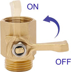 M MINGLE Heavy Duty Brass Garden Hose Shut Off Valve, 3/4 Inch, 2-Pack with 2 Hose Washers
