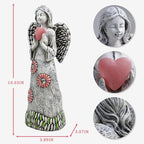 Rezpuao Solar Angel Statue - Garden Sculpture with Resin Decor for Patio, Lawn, Yard, Porch - Housewarming Gift, 10.03"