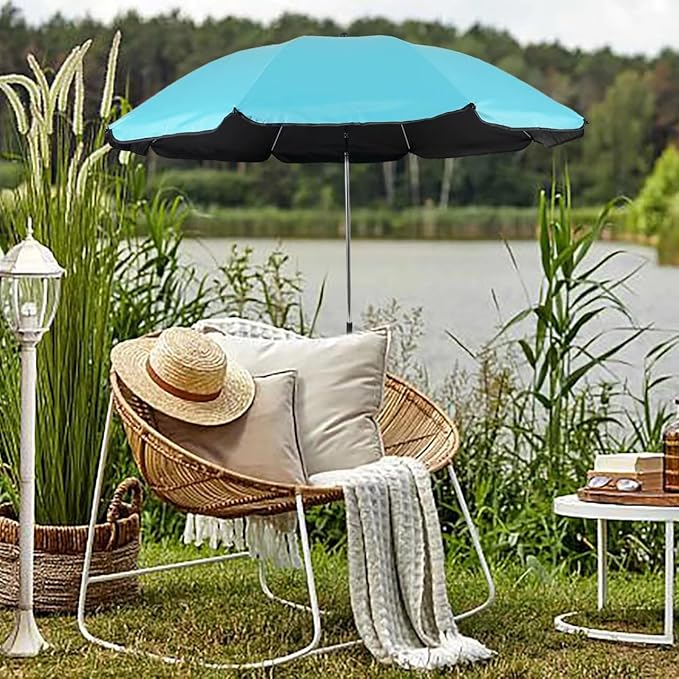 Chair Umbrella with Clamp,46 inches UPF 50+ Clip on Parasol for Patio,Beach Chairs,Strollers,Wheelchairs,Golf Carts