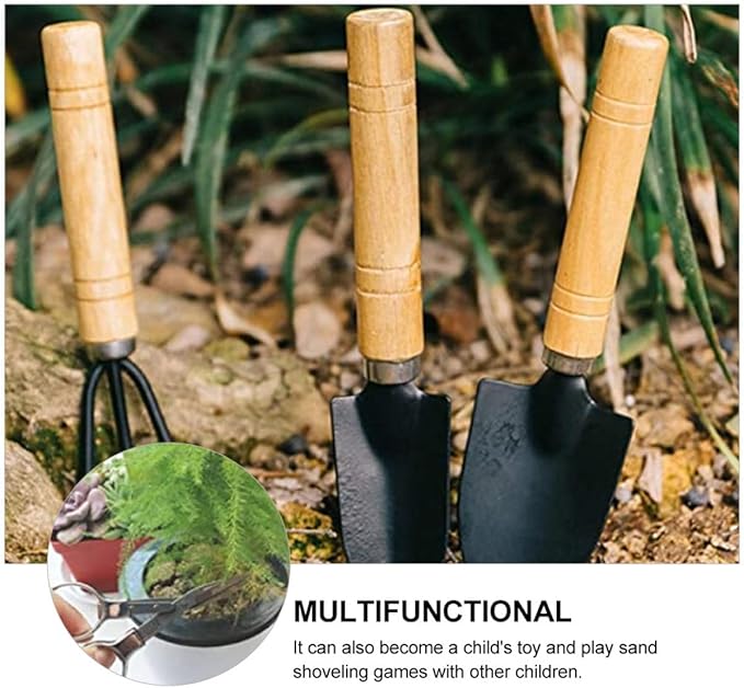 Ciieeo 10pcs Mini Gardening Tool Set for Succulent and Potted Planting with Wooden Handles, Soil Detecting Device, and Bonsai Accessories for Indoor and Outdoor Plant Care