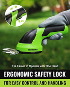 WORKPRO Cordless Grass Shear & Shrubbery Trimmer - 2 in 1 Handheld 7.2V Electric Grass Trimmer Hedge Shears/Grass Cutter Rechargeable Lithium-Ion Battery and Type-C Cable Included