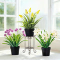 3 Pack Fake Small Plant Artificial Potted Flowers for Home Decor Fake Flower Plant Greenery Mini Faux Plant for Indoor Bedroom Living Room Office Shelf Bathroom Farmhouse Decor (Type 11)
