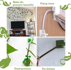 Tmofs 100Pcs Plant Climbing Wall Fixture Clips,Plant Fixer Invisible Wall Vines Fixing Clips Self-Adhesive Clips Plant Vine Traction for Indoor Outdoor Decoration and Cable Wire Fixing (Green)