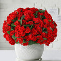 26Pcs Geranium Artificial Flowers for Outdoors Decoration Geranium Silk Flowers Outsides UV Resistant Garden Plants Faux Flower for Front Door Garden Porch Planter Patio Balcony Yard Indoor Home (Red)