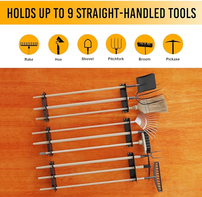 Utility Trailer Tool Rack, Shovel Holder for Truck, 6Pcs 3 Hole Tool Rack Rake Shovel Holder Landscape Hand Tool Accessories for Trailer Truck