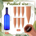 SiliFine 6 Sets Plant Watering Devices Include Terracotta Self Watering Spikes and 26 oz Plastic Bottles, Slow Release Vacation Insert Automatic Plant Waterer Device (Dark Blue and Terracotta)