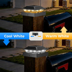 Peasur 4x4 Solar Post Cap Lights, 2 Modes 16 LED Post Solar Lights Waterproof, Black Fence Deck Lights Fit Wooden/Vinyl Post for Porch Patio