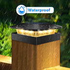 Peasur 4x4 Solar Post Cap Lights 12 Packs, 3 Lighting Modes Fence Caps Light Fits 4×4/3.5×3.5 Wood/Vinyl Posts, Waterproof Post Top Lighting for Outdoor Deck Mailbox Porch Railing
