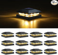 VOLISUN 4x4 Solar Post Cap Light 12pack,Solar Fence - Post Lights Outdoor Waterproof for Wooden/Vinyl Post,Black Deck Post Cap Light Solar Powered with Warm White for Garden/Patio/Porch