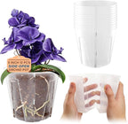 Bluepro 5 Inch Side-Open Orchid Pots 12 Pack, Clear Plastic Nursery Planters with Detachable Side Walls for Easy Repotting, Breathable Slotted Flower Pots with Drainage for Root Health