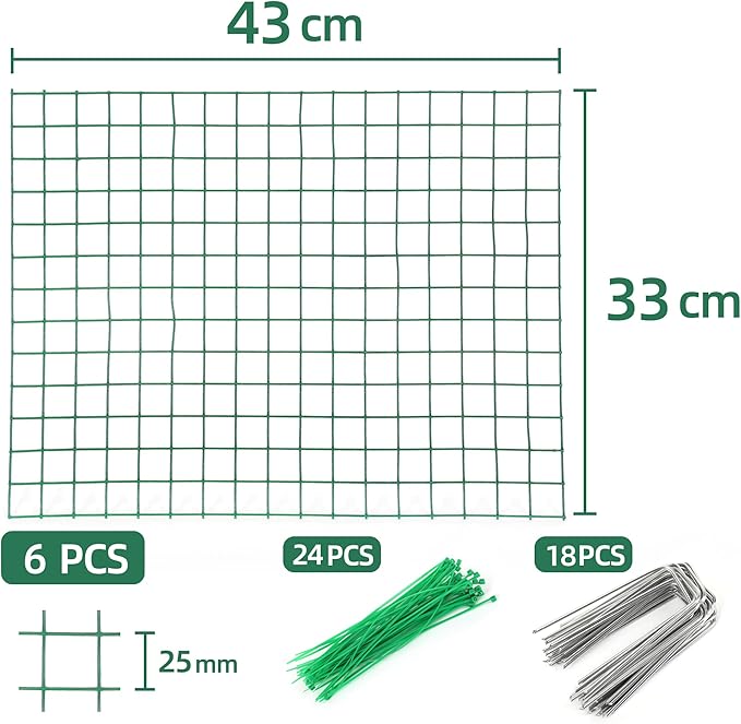 6 Pack Plant Protector from Animals,17'' x 13'' Metal Wire Mesh Garden Plant Cages for Outdoor Gardening,Rabbits Chickens Ducks, for Vegetables, Flowers, Shrubs, Plant Protectors from Deer