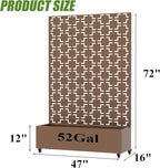 Casaphoria Metal Raised Garden Bed with Trellis and Wheels, 72"x47"x16" Arched Planter Box for Climbing Plants, Vegetables & Vines, Features Drainage Holes and Privacy Screen, Brown-Square