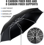 2 PACK Beach Umbrella with Clamp, 360 ° Adjustable Umbrellas for Chair, UPF50+ Umbrella for Beach Chair, Patio Chair, Wheelchair, Camping Chair, Golf Carts (Chair Not Included)