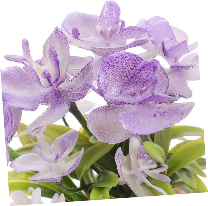 PRETYZOOM Artificial Phalaenopsis Orchid Pot Realistic Fake Flower Arrangement for Home and Office Decor Low Maintenance Centerpiece for Bedroom Living Room Kitchen and Balcony