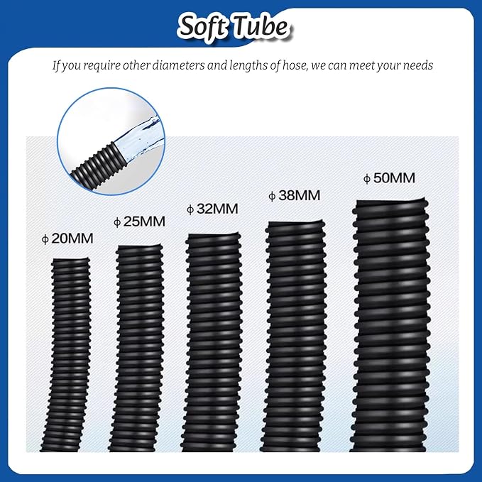 Pond Spillway Box 20-200 CM with 1M Soft Tube, Sealing Tape & PVC Connector - Waterfall Overflow, Light Grey, 20cm Wide Outlet for Garden Water Features