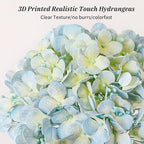 Leftover 4 Pcs Light Blue Hydrangea Artificial Flowers,21" Real Touch Faux Hydrangea Flowers and 3 PCS Butterflies for Hydrangea Decor,Floral Arrangements for Centerpiece Table Decorations,Home Decor