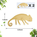 Rainteam Plant Animal Decor Brass Plant Charms for Live Plants Cute Animal Plant Hanger Ornaments for Pots Garden Plant Decorations Plant Accessories Gift for Plant Lovers(2 Chameleon)
