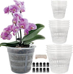 Orchid Pot, 12 Pack Orchid Pots with Holes, 4 Each of 4.5", 5.5", 6.3", Clear Orchid Pots for Repotting, Breathable Slotted Orchids Planter