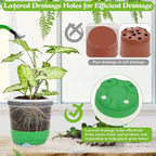 Caffox 45PCS Reusable Seed Starter Kit Includes 20 Packs 5" Clear Nursery Pots with Silicone Base, Repotting Mat, Gardening Gloves, Plant Labels and Seedling Tools for Easy Transplant