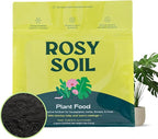 Rosy Soil Plant Food - Microbially Active Fertilizer for Houseplants, Herbs, Flowers – Enriched with Biochar, Kelp, and Worm Castings – Organic Food for Healthy Growth – 4 Quarts