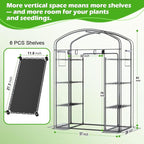 Abimars Walk-in Greenhouse with Height-Adjustable Shelves, Heavy Duty Green House for Outdoors/Indoors, 98% Light-Passing PVC Cover, 82"x57"x29", Black