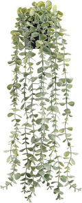 Der Rose 1Pcs Fake Plants Hanging Artificial Potted Faux Eucalyptus Plants for Modern Boho Farmhouse Bathroom Office Desk Wall Art Shelf Living Room Aesthetic Decor Indoor