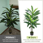 Artificial Dracaena Tree 48in - Fake Plants Tree with Black Planter - Faux Yucca Tree Tall with Lifelike Trunk and Leaves in Pot - Dracaena Artificial Plant for Home Office Living Room Fireplace Decor