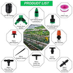 98.5FT Drip Irrigation System Kit, 149PCS Automatic Micro Drip Irrigation Kit for Garden Greenhouse, Adjustable Watering System for Flower Bed, Patio & Lawn, DIY Plant Self-Watering Garden Hose