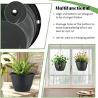 5 Pack 10 Inch Plant Pots Plastic Planters with Drainage Holes & Plugs,Lightweight Flower Pots for Indoor Outdoor Plants,Flowers,Monstera,Snake Plant,Home Garden(Black)