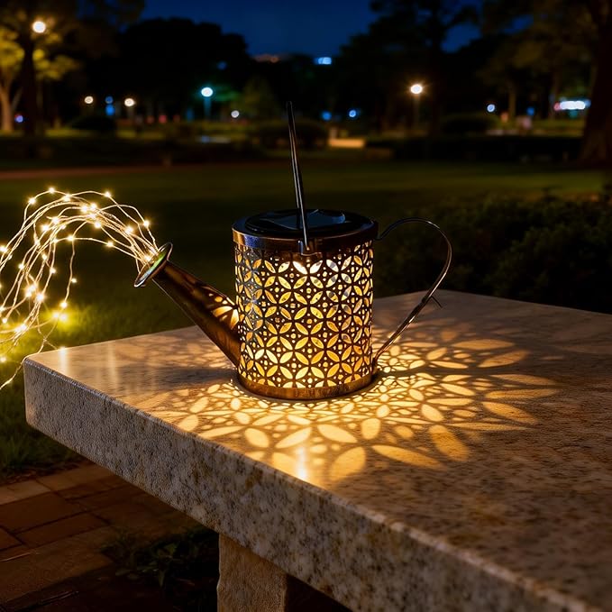 SRNPMIU Solar Watering_Can Light - Solar Yard Decorations Outdoor,Garden Decor Lights for Yard,IP65 Waterproof Hanging Lantern Lights,Outside Garden Flower Bed Decor Light for Moms Birthday 2PCS