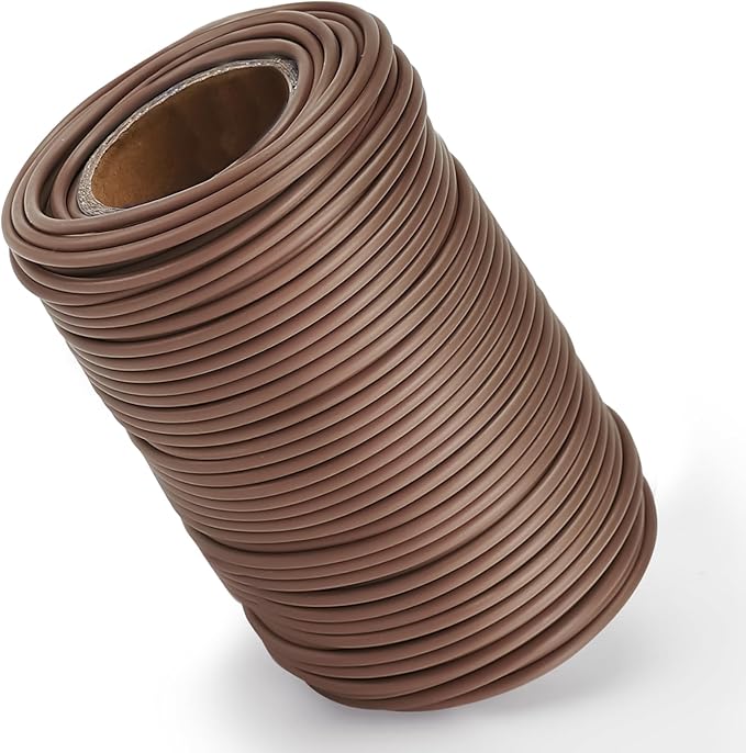 TELENT OUTDOORS 130 Feet Soft Plant Tie Brown Twist Garden Ties for Plants Gardening Home Office Organization TPR Garden Ties Supplies with 2.5mm Diameter