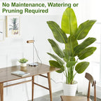 Lifelike Bird of Paradise Artificial Plant,5ft Faux Banana Leaf Tree with 12 Trunks - Perfect Indoor Silk Floor Plant for Home Decor in Living Room, Office, and Bedroom 1Pack