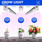 Barrina 2FT T8 Grow Light, 144W(6 x 24W), 800W Equivalent, Full Spectrum, Sunlight Plant Light, LED Grow Light Bulbs, for Indoor Plant Growing, with V-Shaped Reflector, Pinkish White, 6-Pack