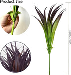 12 Pcs Artificial Outdoor Plants UV Resistant Tall Fake Grass Plants Bushes Faux Tropical Flowers Décor Fall Winter Summer Planters Patio Front Door Porch Plastic Greenery & Shrubs Decoration