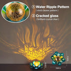 Huaxu Solar Light Outdoor Garden Decor Blue Metal Crackle Globe Glass Waterproof LED Lotus Flower Table Lamp Decorations for Patio Yard Porch Pathway Ground