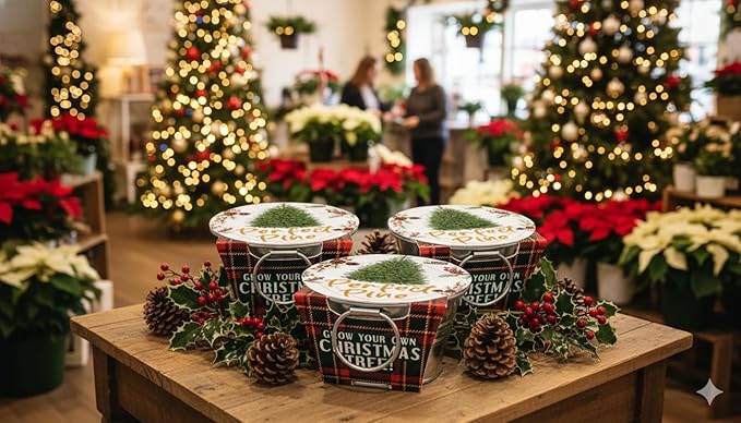 Unique Gardener Grow Your Own Christmas Tree Plant Seeds 3-Pack, DIY Indoor Succulents and Live Plants for Home or Garden Planting, Perfect Pine