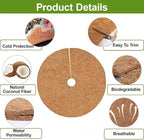4 Pack 15.7 Inch Coconut Fiber Mulch Ring - Natural Coco Coir Tree Ring Protector Mats, Weed Barrier Plant Discs for Moisture Retention, Indoor Outdoor Trees and Landscaping