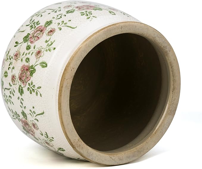 Dosayes Large Ceramic Pot for Planters, Ice Crack Glazed Flower Pot with Drainage Holes,5.91inch Vintage Planters for Indoor and Outdoor (RED)