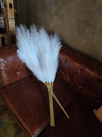 Premium Faux White Pampas Grass Decor 8pcs 43.3″ – Pure Cream Tall Fluffy Feather Flowers, No Assembly 18-Branch One-Piece Stems for Wedding Boho & Minimalist Home Decor, Floor Vase Arrangement