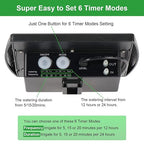 Solar Powered Drip Irrigation System, OHYEAHSPIN Solar Automatic Garden Watering Outdoor Greenhouse Accessories Supported 15 Pots Plants & 6 Timer Modes