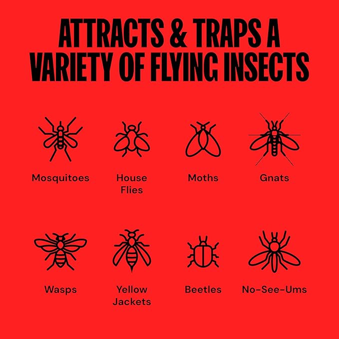 Dynatrap DT2030SR Fly Traps Outdoor - Mosquito & Flying Insect Killer for 1 Acre – Kills Mosquitoes, Flies, Gnats, Wasps - Bug Zapper Alternative - Black
