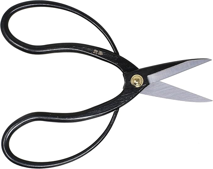 KAKURI Bonsai Scissors Made in Japan 7", Japanese Carbon Steel Blade, Traditional Bonsai Shears for Pruning and Trimming