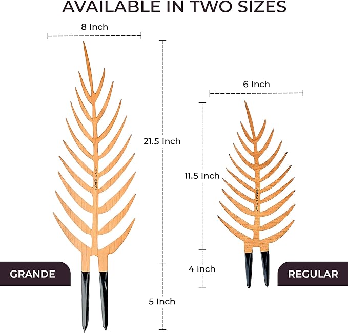 Treleaf Palmella Palm Leaf Inspired Wooden Trellis – Grande Size Indoor Plant Support for Climbing Plants – 24” Decorative Houseplant Trellis and Wooden Plant Stake for Potted Vines