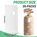 GREANER Mushroom Grow Bags 6 Mil, 9.8"x5.5"x25.6" Thick Autoclave Spawn Bags with Injection Port for Your Grain-25PCS