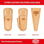 FELCO F910+ USA Made Leather Holster – Dual-Slot Belt Pouch for Pruners, Wire Cutters & Folding Saws with Accessory Slot | Tool Holster with Clip & Loop Attachment | Heavy-Duty Genuine Leather
