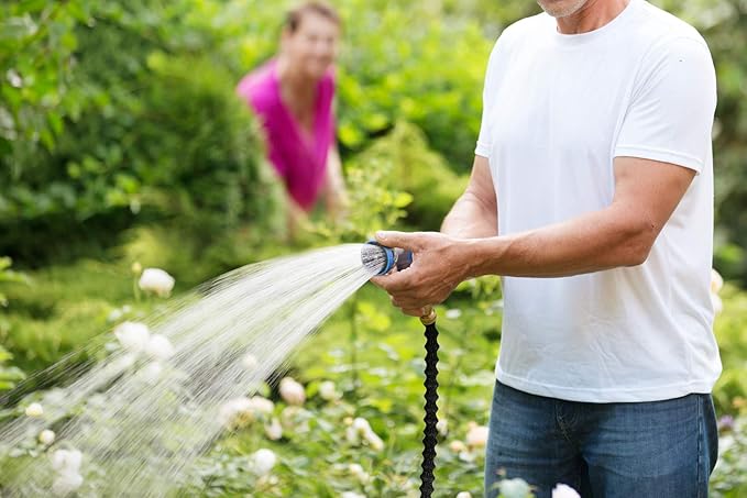 INNAV8 Garden Hose Nozzle Heavy Duty - Features 10 Spray Patterns, THUMB CONTROL On Off Valve Hose Sprayer Nozzle for Easy Water Control - Outdoor Water Hose Nozzle Head Attachment