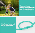 SPECILITE 75ft 304 Stainless Steel Garden Hose Metal, Heavy Duty Water Pipe with Nozzles for Yard, Outdoor - Flexible, Never Kink & Tangle, Puncture Resistant (Aqua)